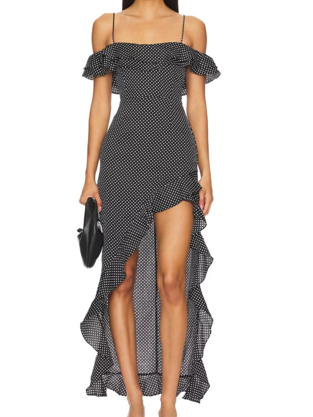 MORE TO COME Suzie Ruffle Maxi Dress Polka Dot